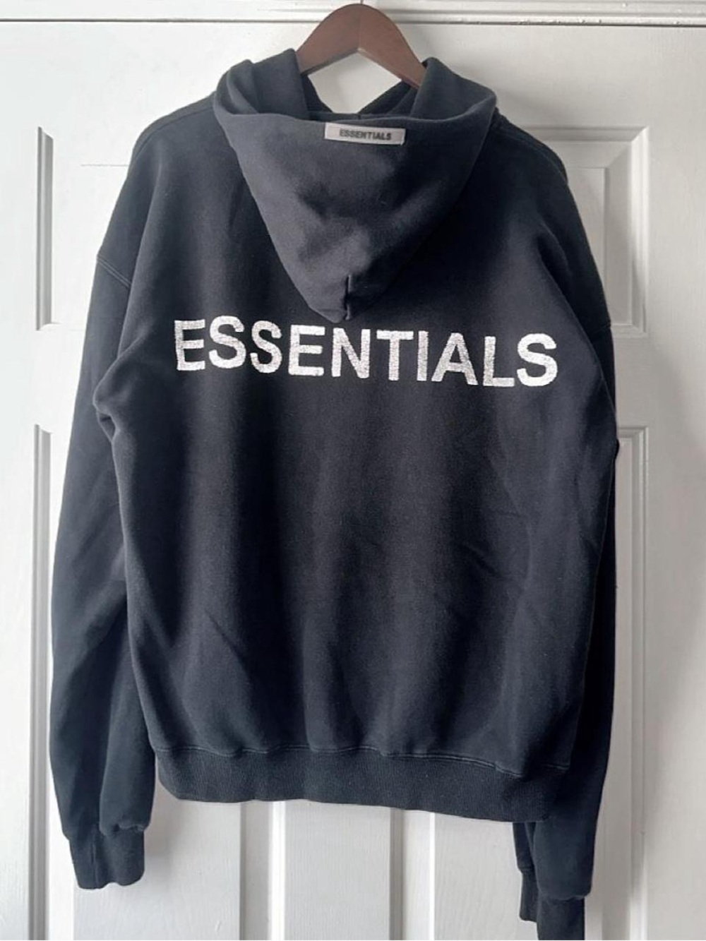 Fear of God Essentials 3M Reflective Logo Hoodie Black Medium Oversized Size M